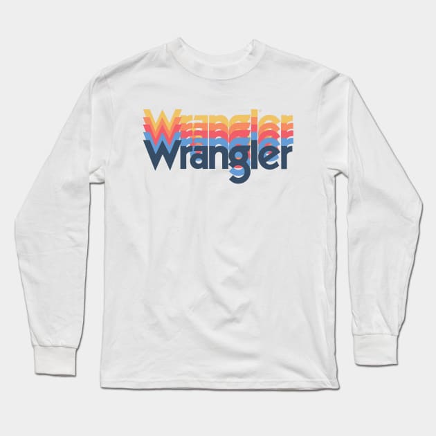 Vintage Cowboy Wrangler 1970s Long Sleeve T-Shirt by ChrisShotFirst